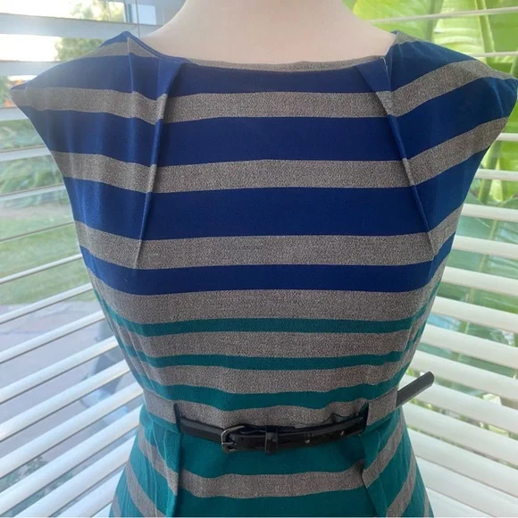 Calvin Klein Sleeveless Midi Dress w/ Belt Cinched in at waist Size 2 - Picture 5 of 15